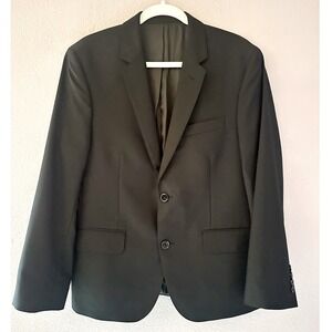THE BLK TUX Tollegno 1900 Merino Wool‎ Black Blazer Size 40XS
